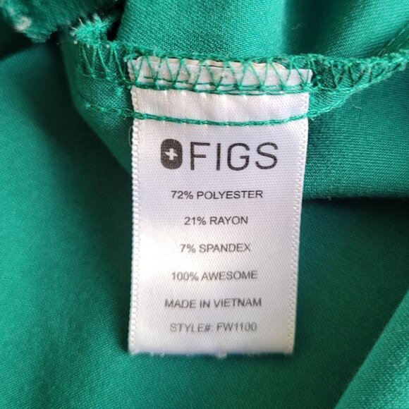 Figs Technical Collection Brilliant Green Women's Medium Scrubs Set - Picture 6 of 16